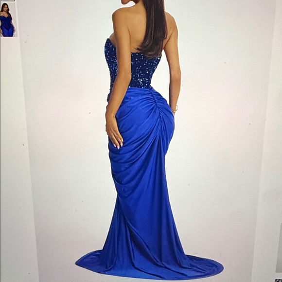 Fashion Nova Royal Blue Strapless Dress - Picture 2 of 3